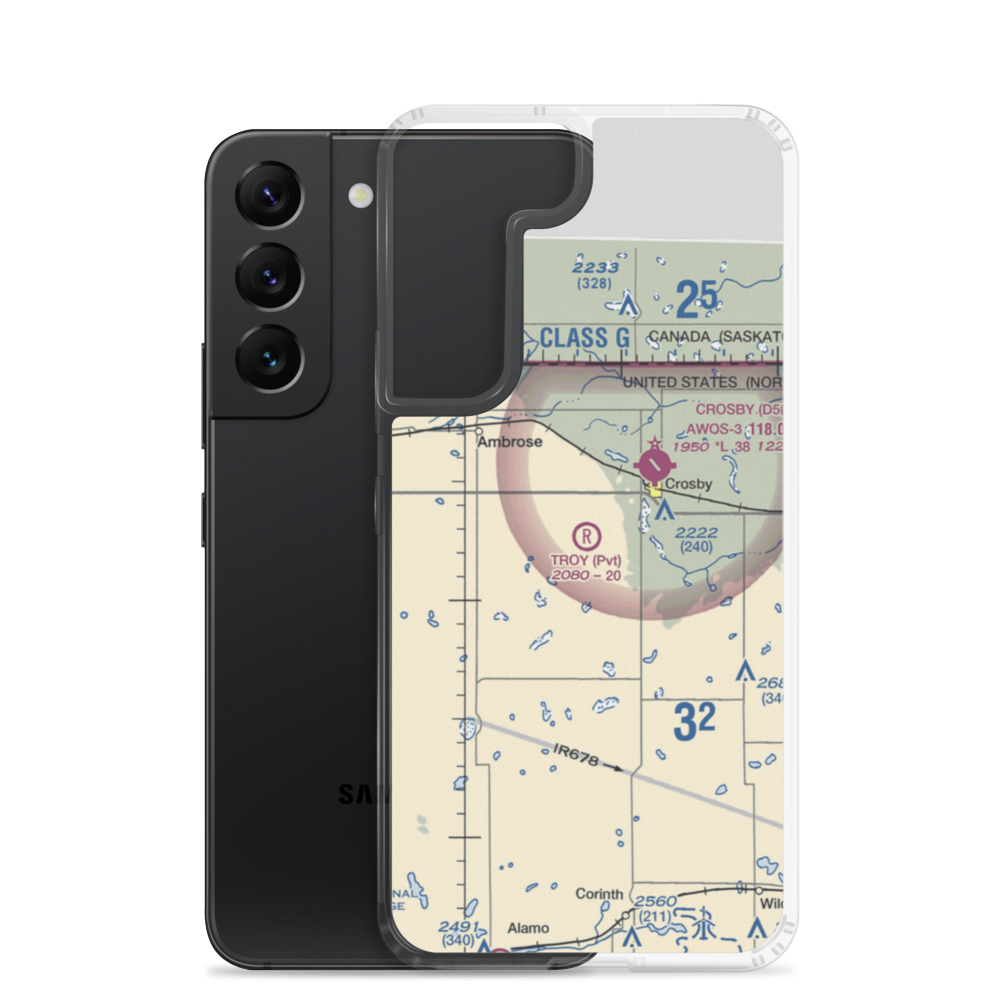 Troy Field (80ND) VFR Sectional Samsung Case Samsung Galaxy S22 model shown