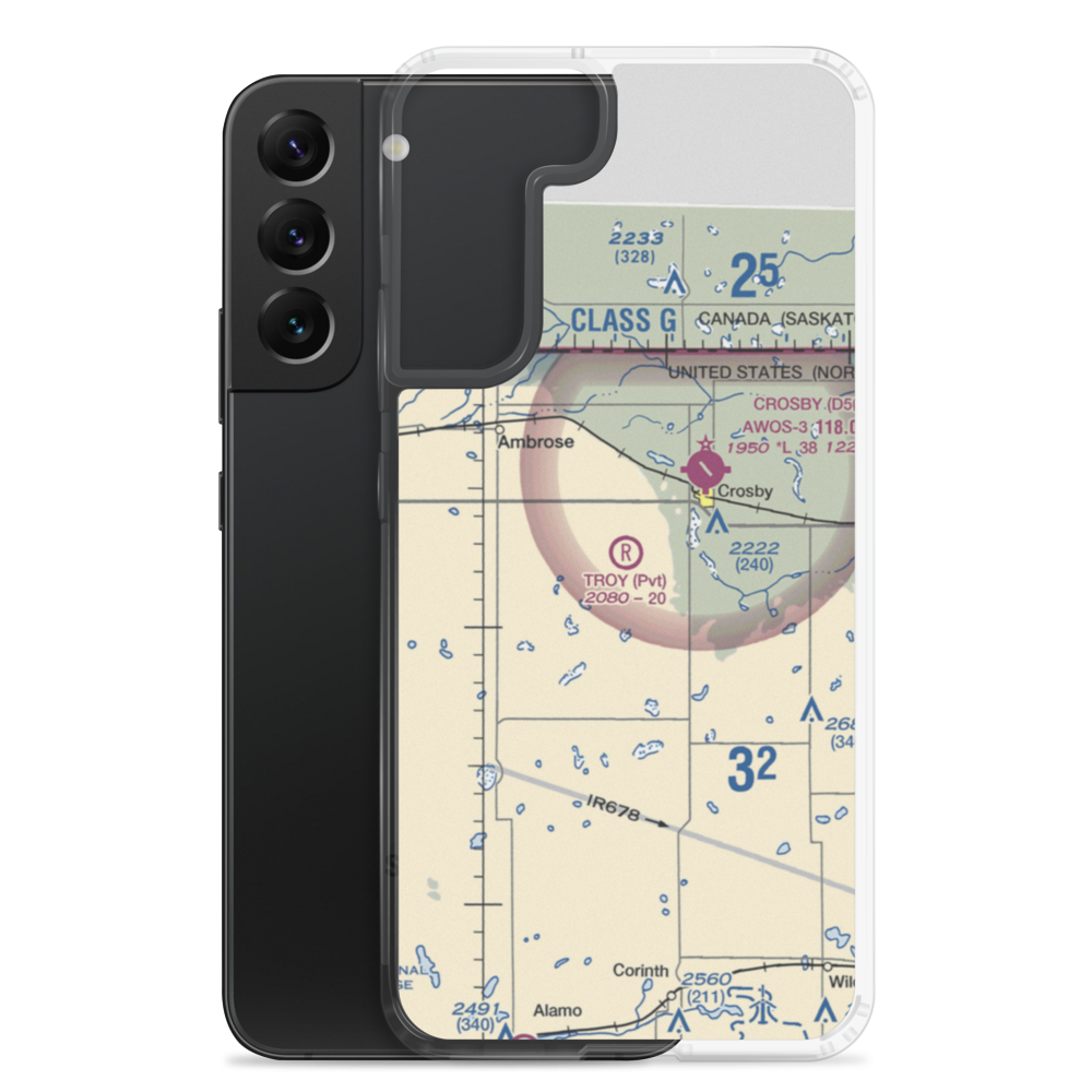 Troy Field (80ND) VFR Sectional Samsung Case Samsung Galaxy S22 Plus model shown