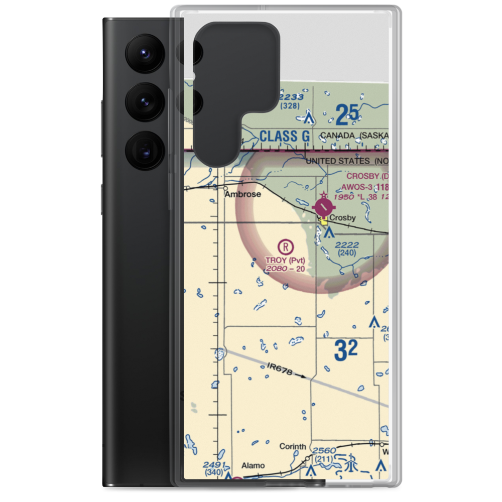 Troy Field (80ND) VFR Sectional Samsung Case Samsung Galaxy S22 Ultra model shown