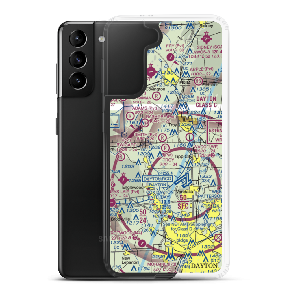 Troy Skypark Airport (37I) VFR Sectional Samsung Case Samsung Galaxy S21 Plus model shown