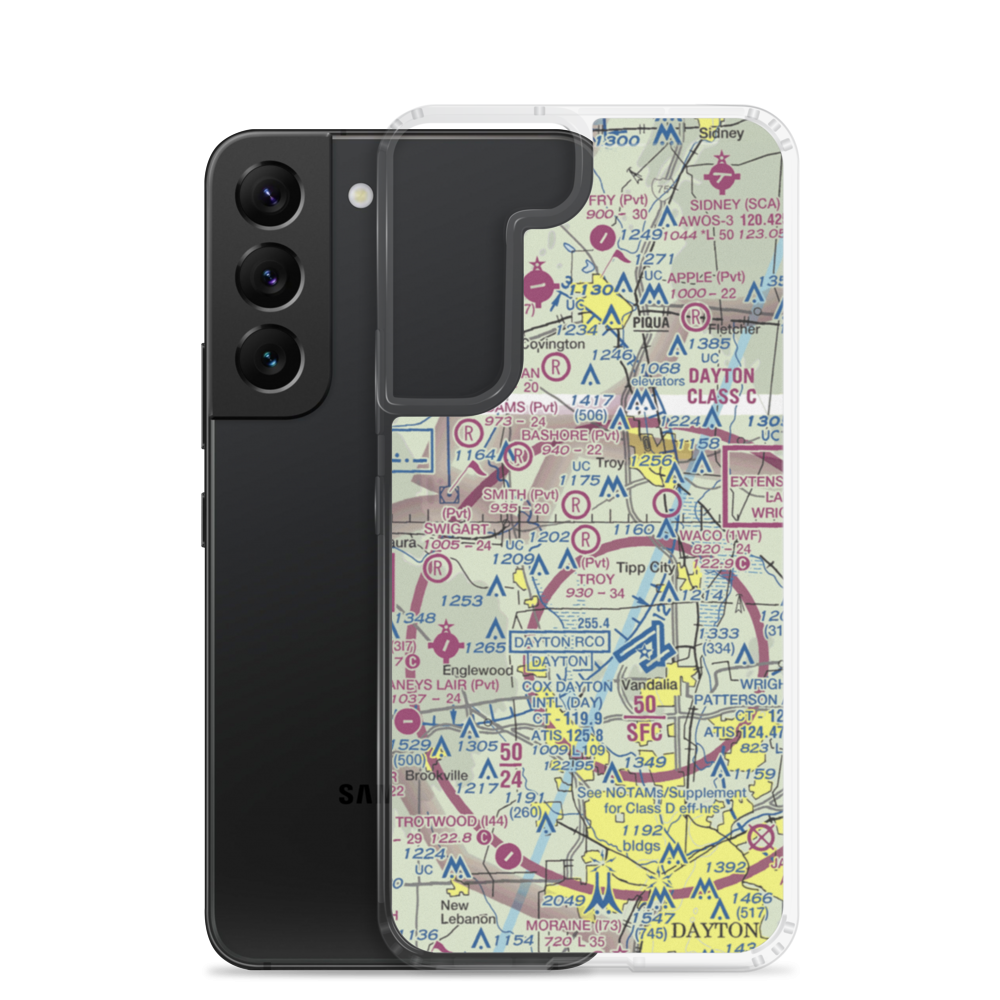 Troy Skypark Airport (37I) VFR Sectional Samsung Case Samsung Galaxy S22 model shown