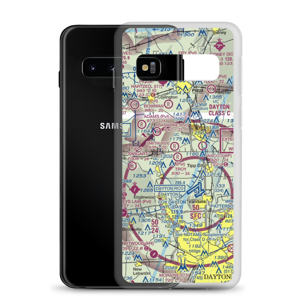Troy Skypark Airport (OH71) VFR Sectional Samsung Case Samsung Galaxy S10 model shown