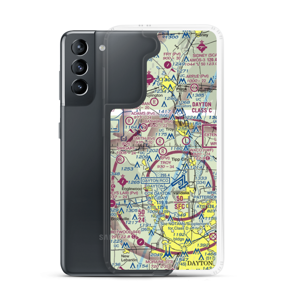 Troy Skypark Airport (OH71) VFR Sectional Samsung Case Samsung Galaxy S21 model shown