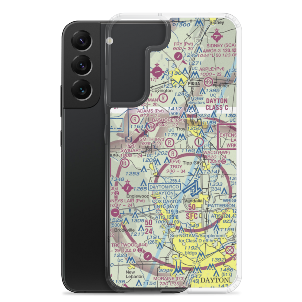 Troy Skypark Airport (OH71) VFR Sectional Samsung Case Samsung Galaxy S22 Plus model shown