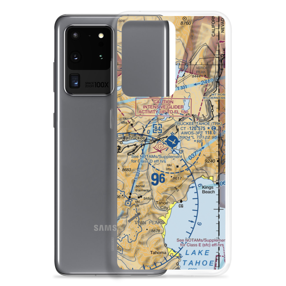 Truckee Tahoe Airport (TRK) VFR Sectional Samsung Case Samsung Galaxy S20 Ultra model shown