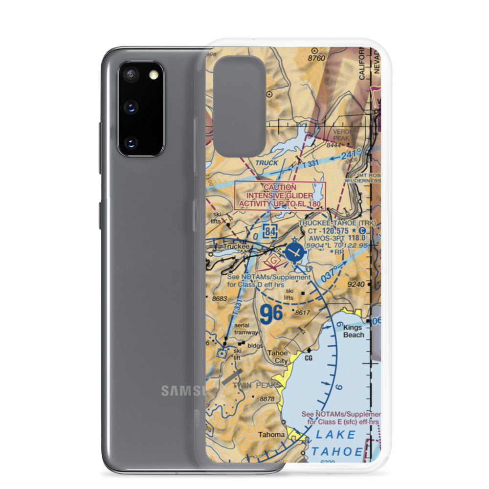 Truckee Tahoe Airport (TRK) VFR Sectional Samsung Case Samsung Galaxy S20 model shown