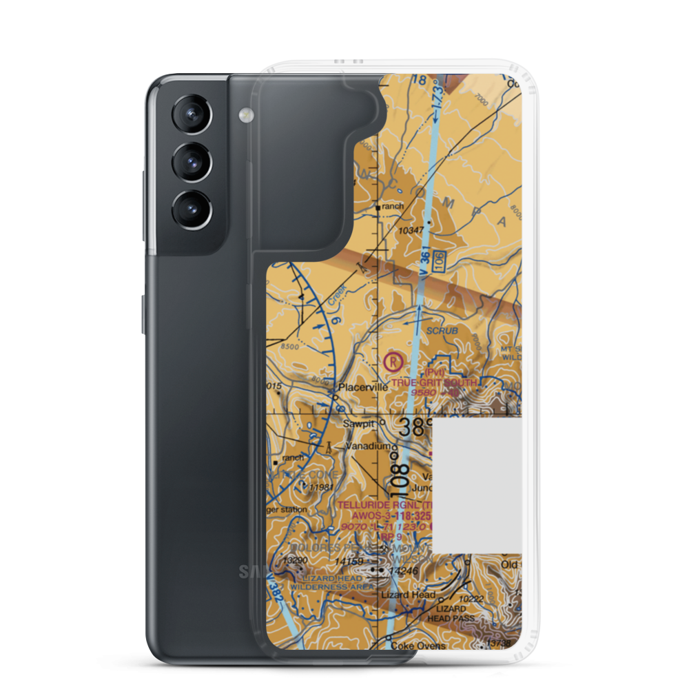 True Grit South Airport (CO95) VFR Sectional Samsung Case Samsung Galaxy S21 model shown