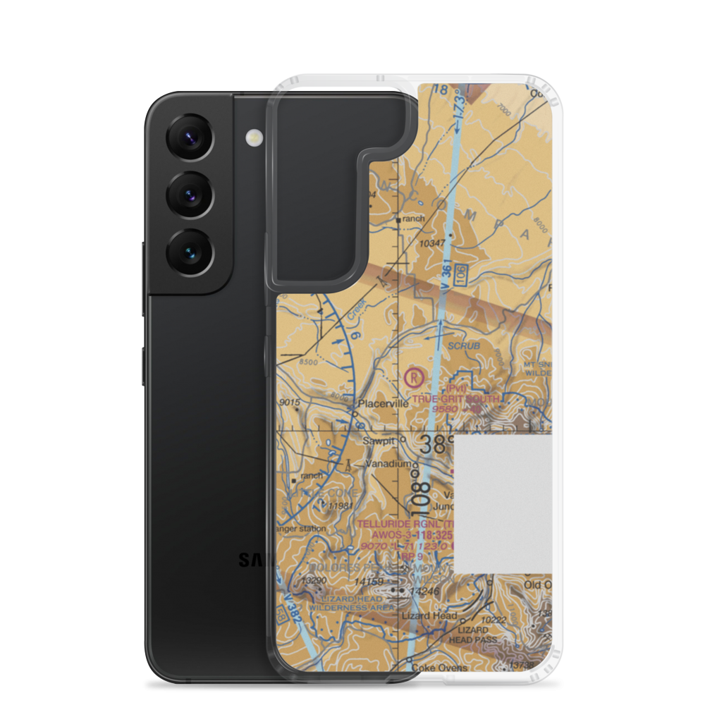 True Grit South Airport (CO95) VFR Sectional Samsung Case Samsung Galaxy S22 model shown