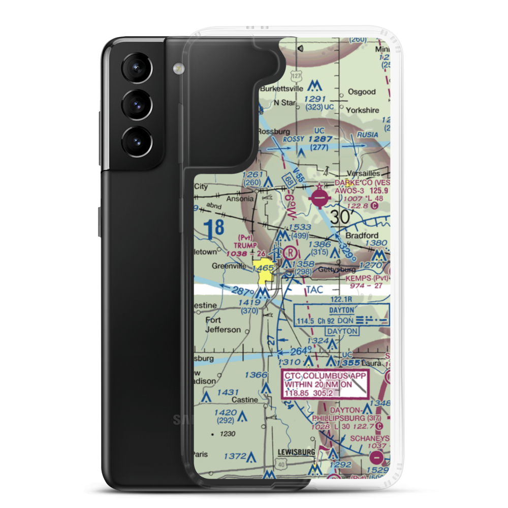 Trump Airport (16OI) VFR Sectional Samsung Case Samsung Galaxy S21 Plus model shown
