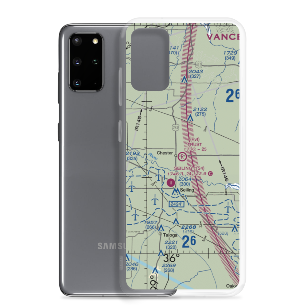 Trust Landing Airport (OK72) VFR Sectional Samsung Case Samsung Galaxy S20 Plus model shown