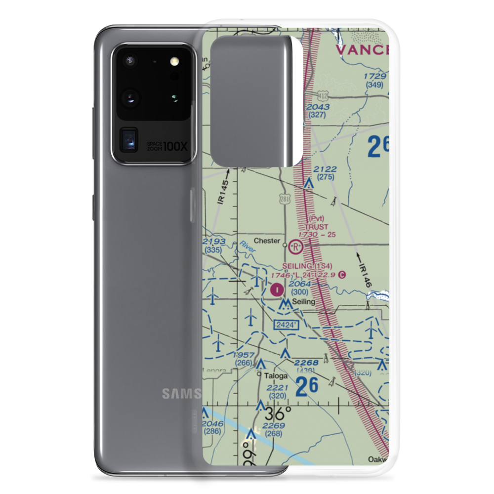 Trust Landing Airport (OK72) VFR Sectional Samsung Case Samsung Galaxy S20 Ultra model shown