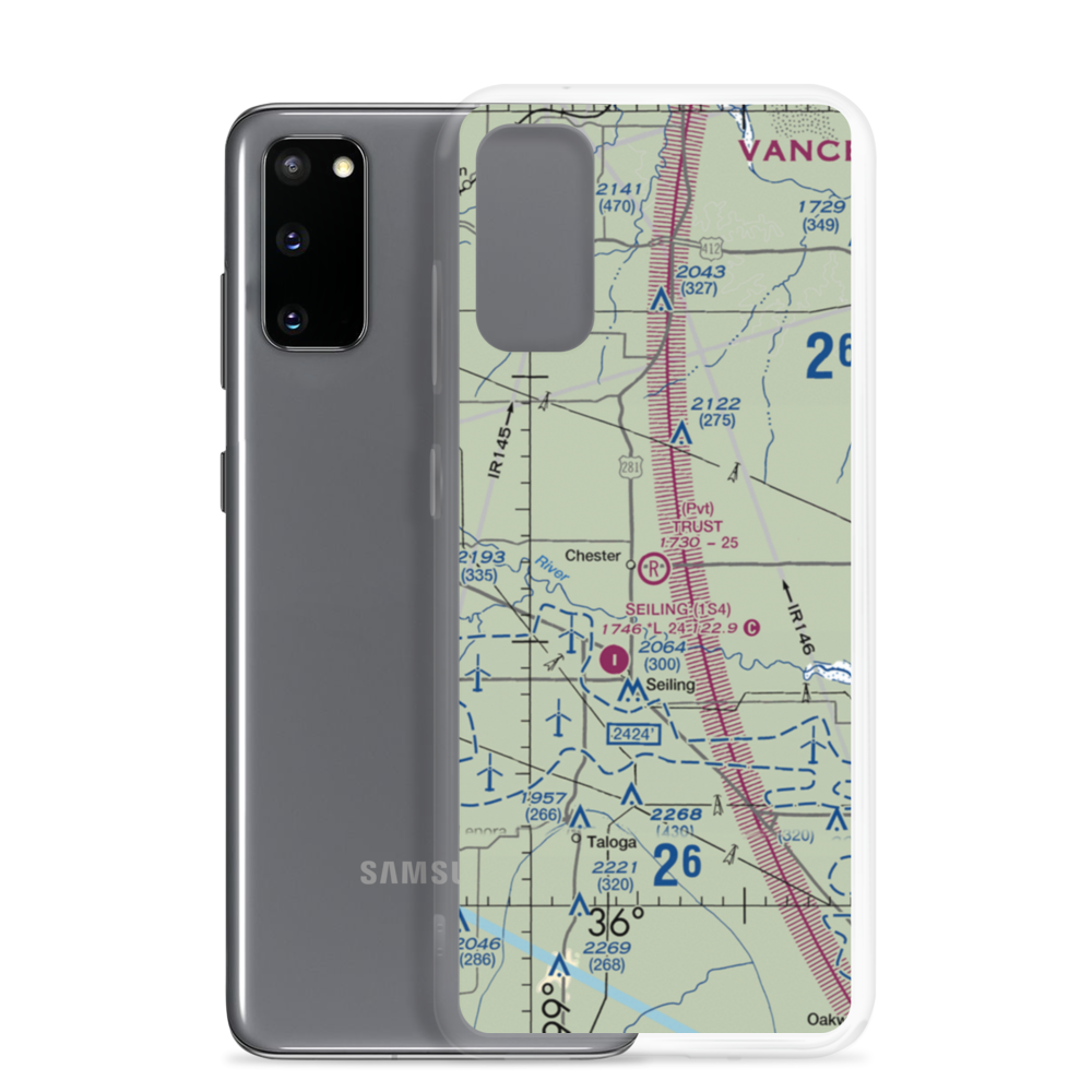 Trust Landing Airport (OK72) VFR Sectional Samsung Case Samsung Galaxy S20 model shown