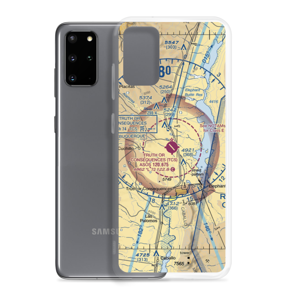 Truth Or Consequences Municipal Airport (TCS) VFR Sectional Samsung Case Samsung Galaxy S20 Plus model shown