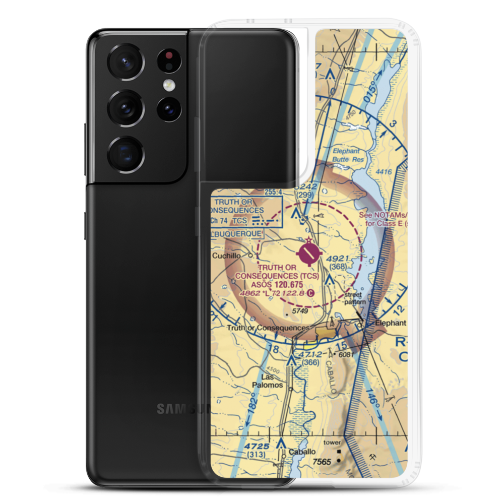 Truth Or Consequences Municipal Airport (TCS) VFR Sectional Samsung Case Samsung Galaxy S21 Ultra model shown