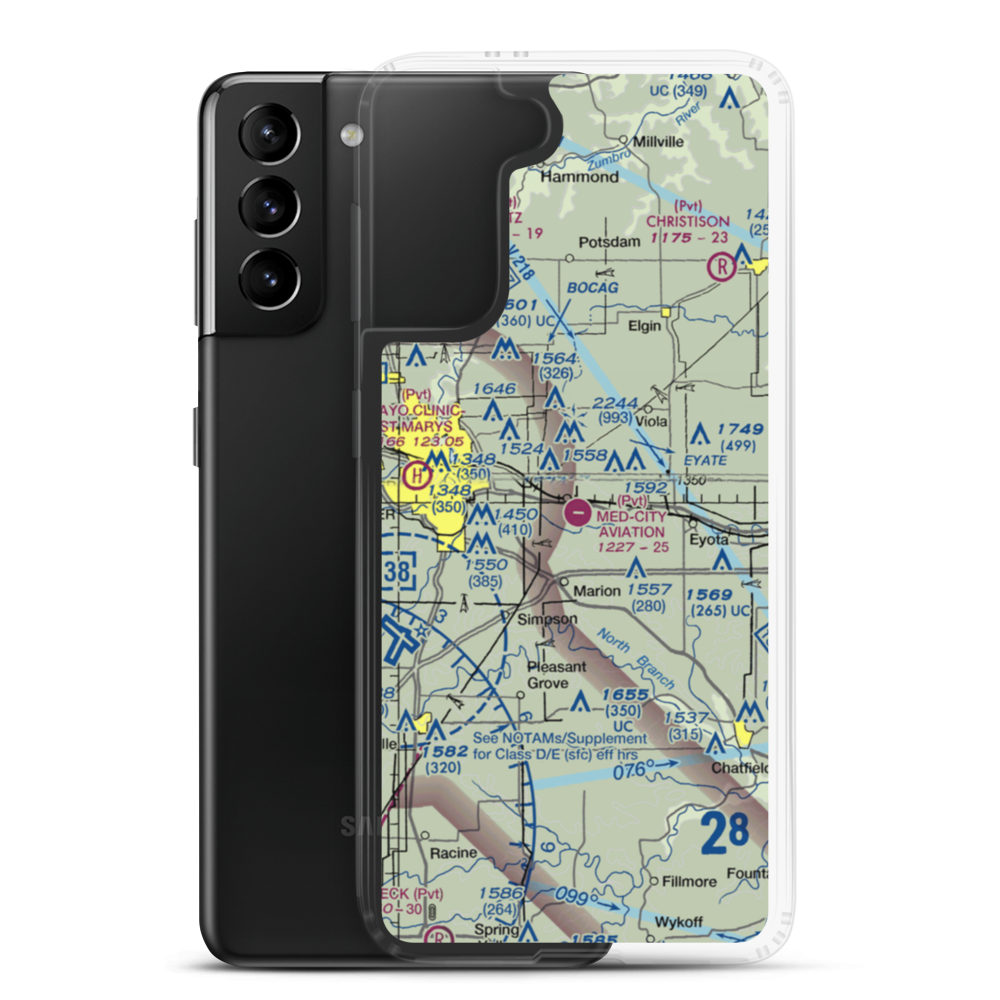 Trygstad Airport (2MN8) VFR Sectional Samsung Case Samsung Galaxy S21 Plus model shown