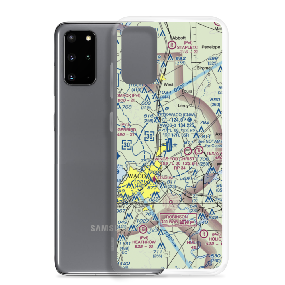 TSTC Waco Airport (CNW) VFR Sectional Samsung Case Samsung Galaxy S20 Plus model shown