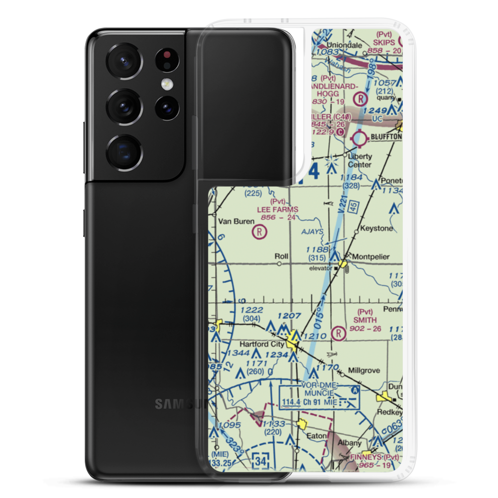 Tucker Farms Airport (74IN) VFR Sectional Samsung Case Samsung Galaxy S21 Ultra model shown