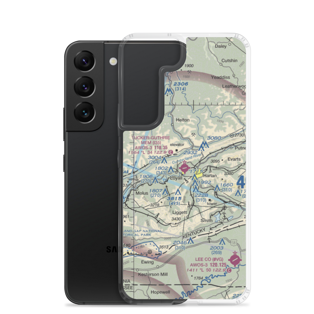 Tucker Guthrie Memorial Airport (I35) VFR Sectional Samsung Case Samsung Galaxy S22 model shown