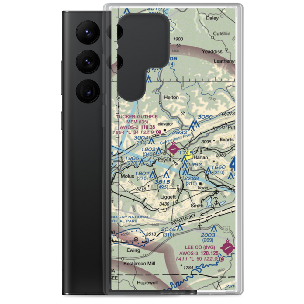 Tucker Guthrie Memorial Airport (I35) VFR Sectional Samsung Case Samsung Galaxy S22 Ultra model shown