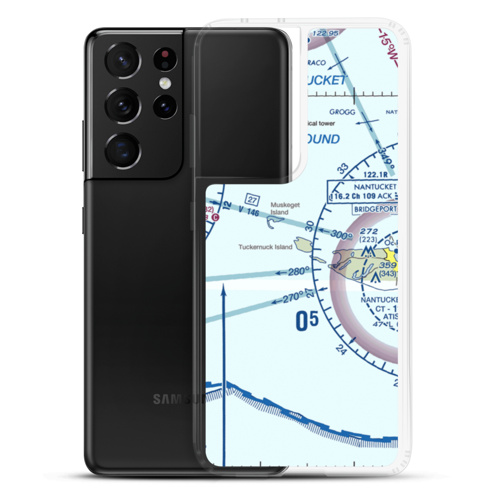Tuckernuck Airport (MA72) VFR Sectional Samsung Case Samsung Galaxy S21 Ultra model shown