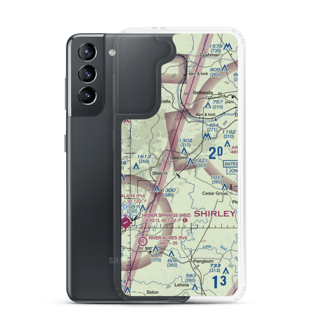 Tuckers Field (TUCK) VFR Sectional Samsung Case Samsung Galaxy S21 model shown