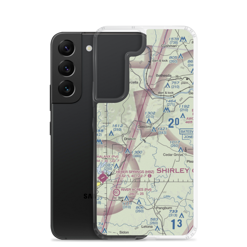 Tuckers Field (TUCK) VFR Sectional Samsung Case Samsung Galaxy S22 model shown