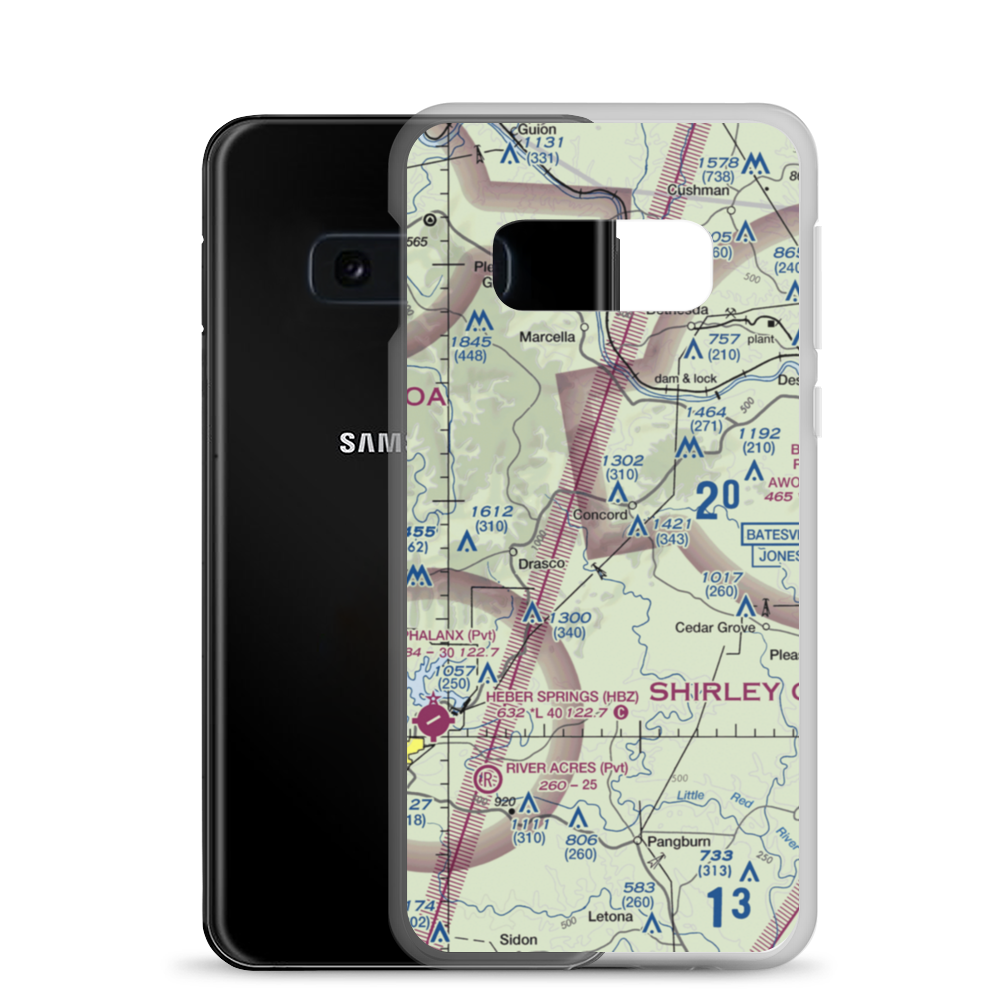 Tuckers Field (TUCK) VFR Sectional Samsung Case Samsung Galaxy S10e model shown
