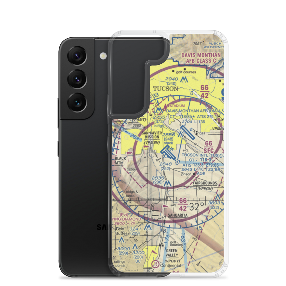 Tucson International Airport (TUS) VFR Sectional Samsung Case Samsung Galaxy S22 model shown