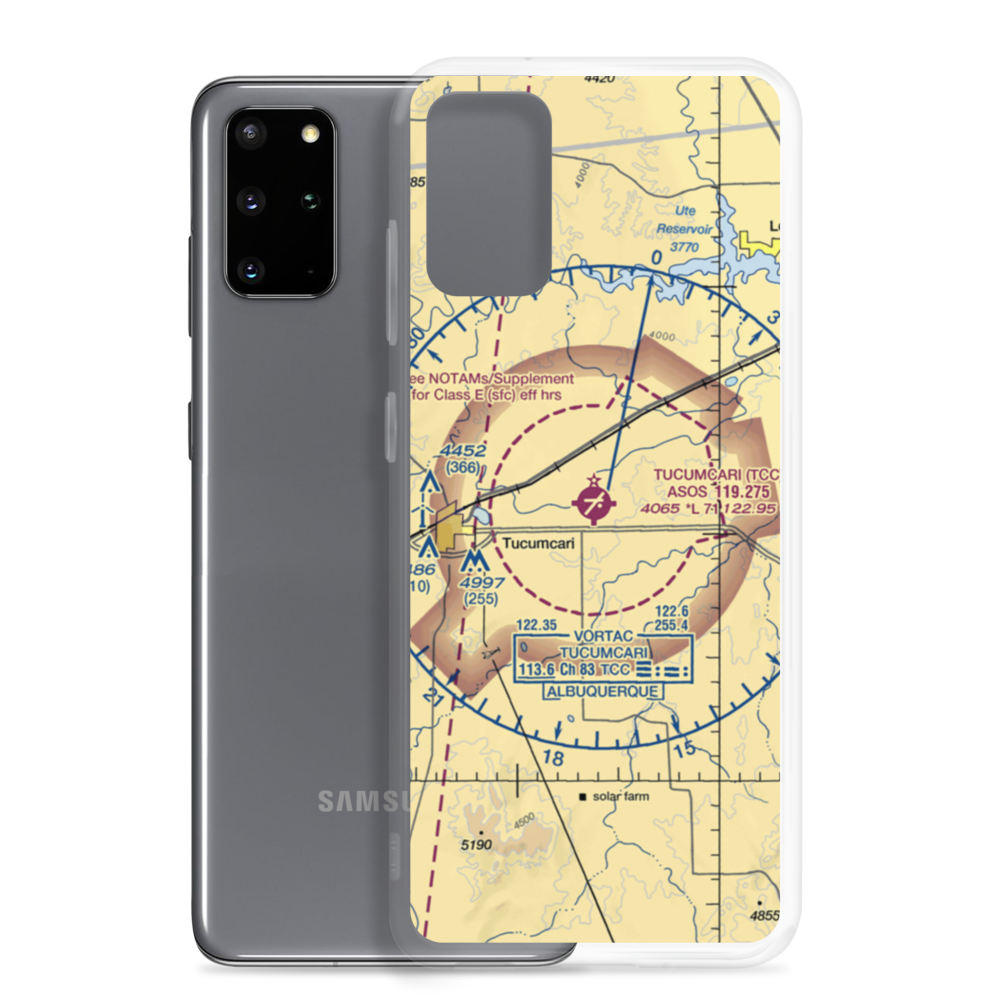 Tucumcari Municipal Airport (TCC) VFR Sectional Samsung Case Samsung Galaxy S20 Plus model shown