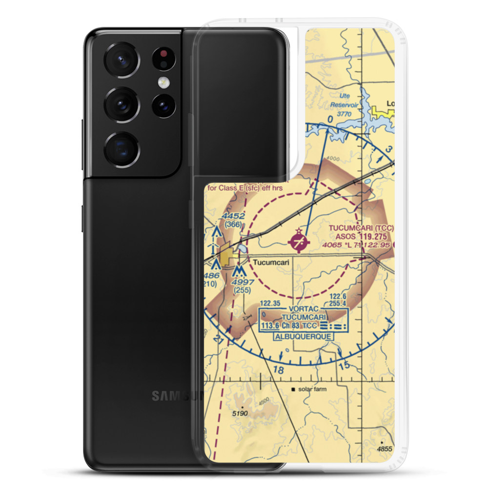 Tucumcari Municipal Airport (TCC) VFR Sectional Samsung Case Samsung Galaxy S21 Ultra model shown
