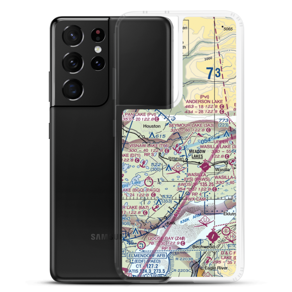 Tulakes Airport (6AK8) VFR Sectional Samsung Case Samsung Galaxy S21 Ultra model shown