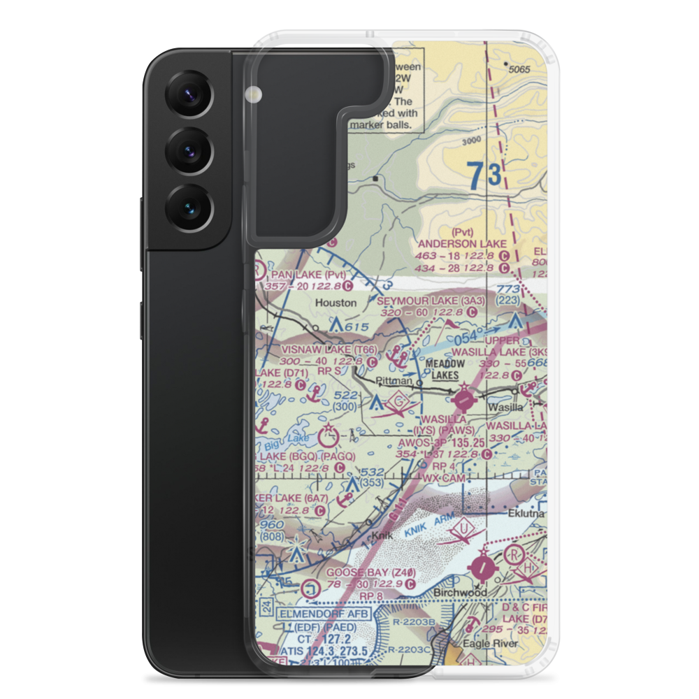 Tulakes Airport (6AK8) VFR Sectional Samsung Case Samsung Galaxy S22 Plus model shown