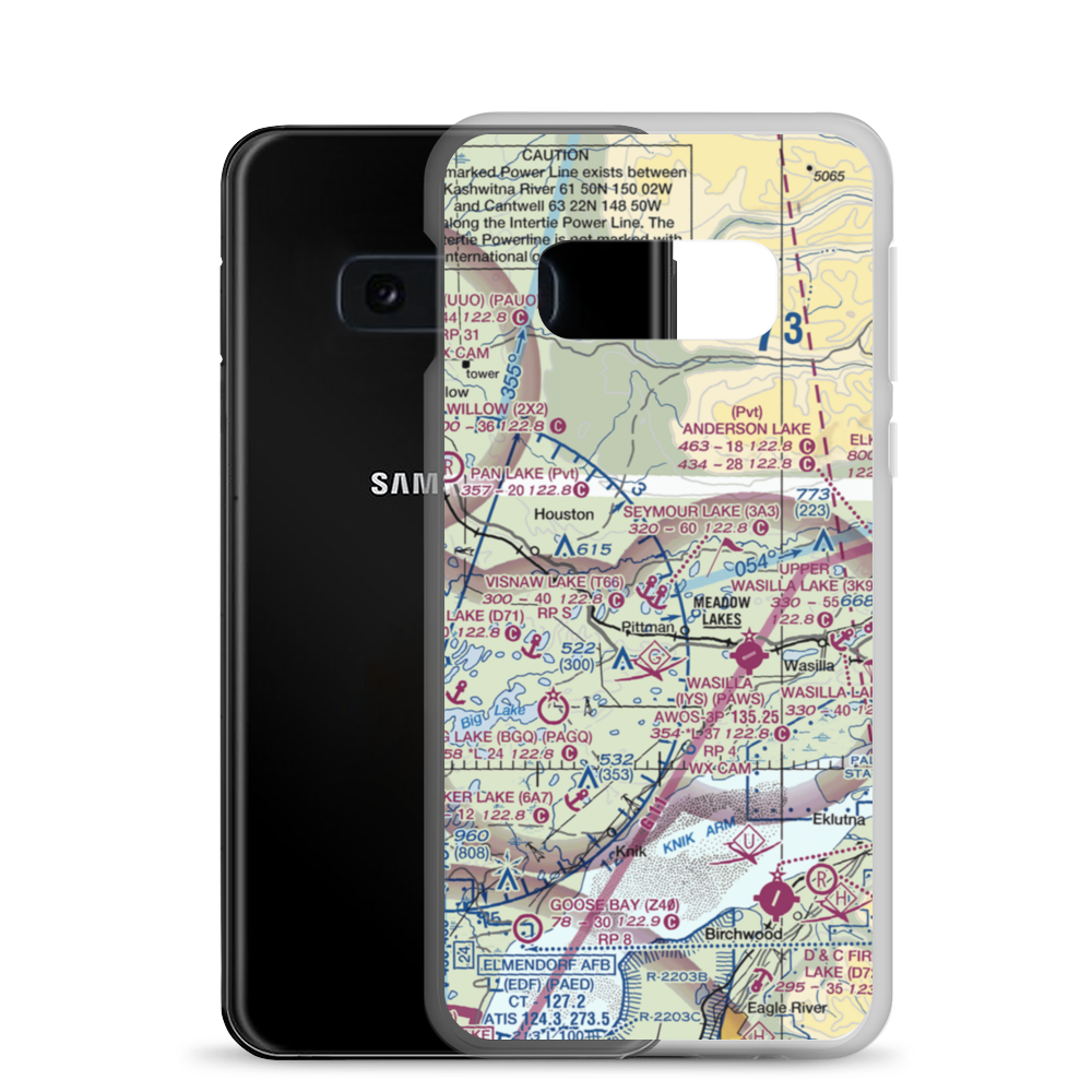 Tulakes Airport (6AK8) VFR Sectional Samsung Case Samsung Galaxy S10e model shown