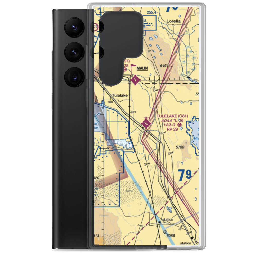 Tulelake Municipal Airport (O81) VFR Sectional Samsung Case Samsung Galaxy S22 Ultra model shown