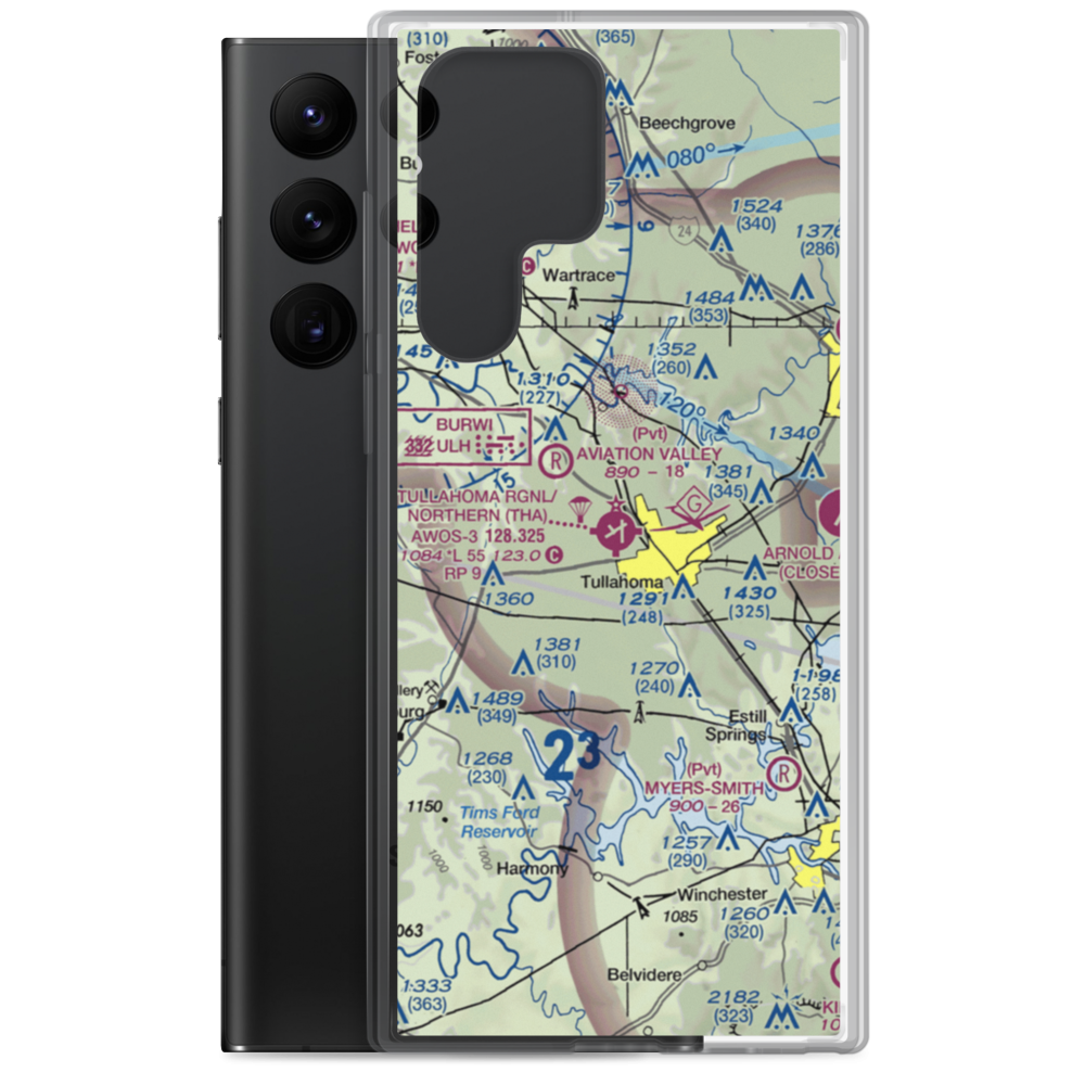 Tullahoma Regional Arpt/Wm Northern Field (THA) VFR Sectional Samsung Case Samsung Galaxy S22 Ultra model shown