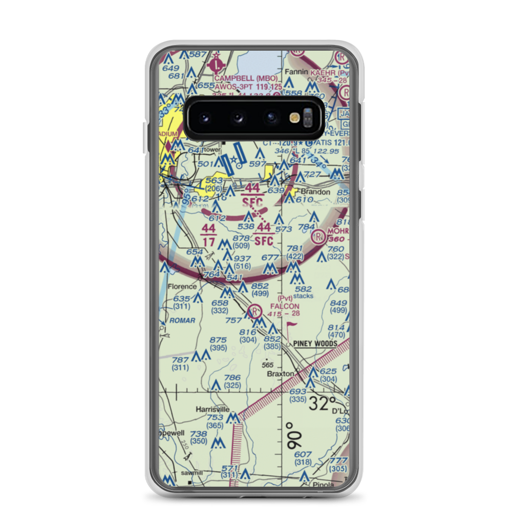 Tullos Field (MS58) VFR Sectional Samsung Case Samsung Galaxy S10 model shown