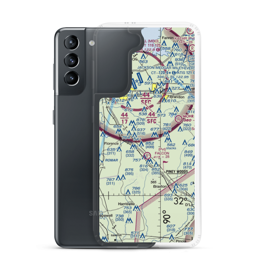 Tullos Field (MS58) VFR Sectional Samsung Case Samsung Galaxy S21 model shown
