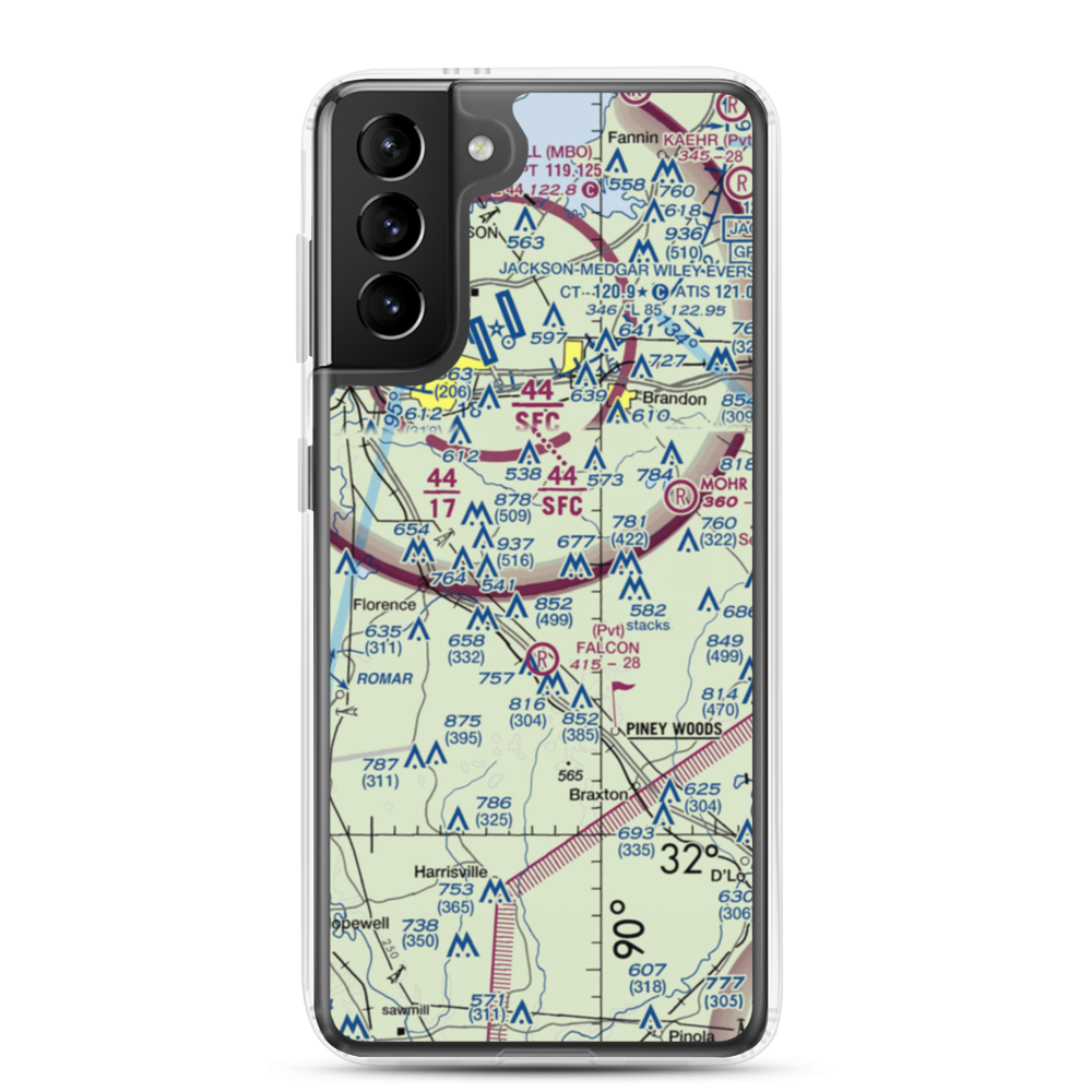 Tullos Field (MS58) VFR Sectional Samsung Case Samsung Galaxy S21 Plus model shown