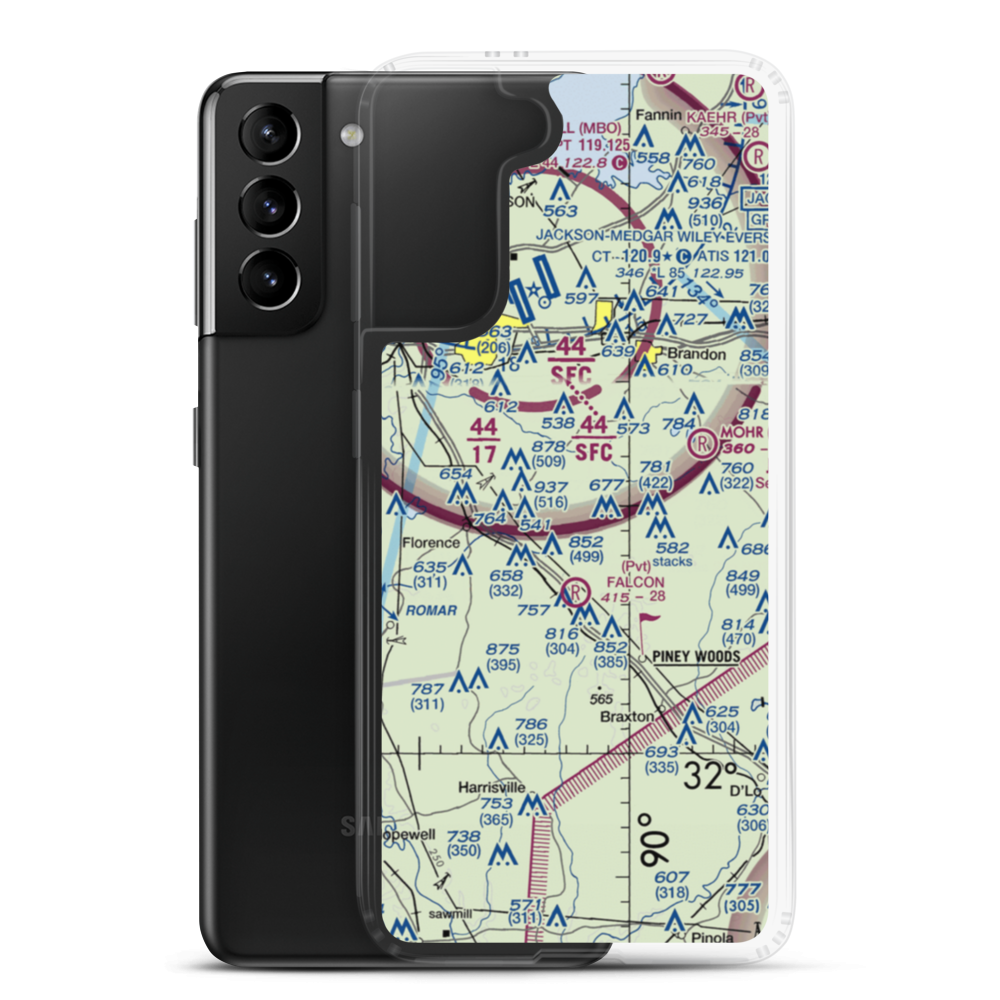 Tullos Field (MS58) VFR Sectional Samsung Case Samsung Galaxy S21 Plus model shown