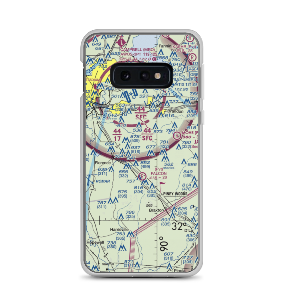 Tullos Field (MS58) VFR Sectional Samsung Case Samsung Galaxy S10e model shown