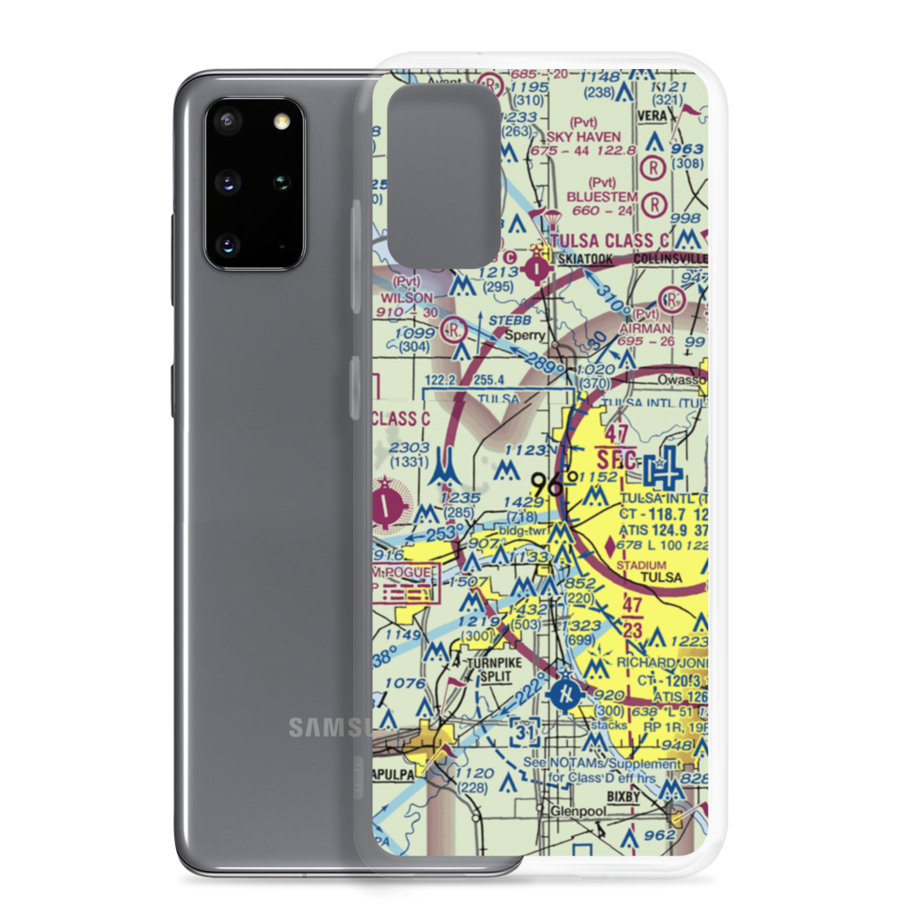 Tulsa Downtown Airpark (TNR) VFR Sectional Samsung Case Samsung Galaxy S20 Plus model shown