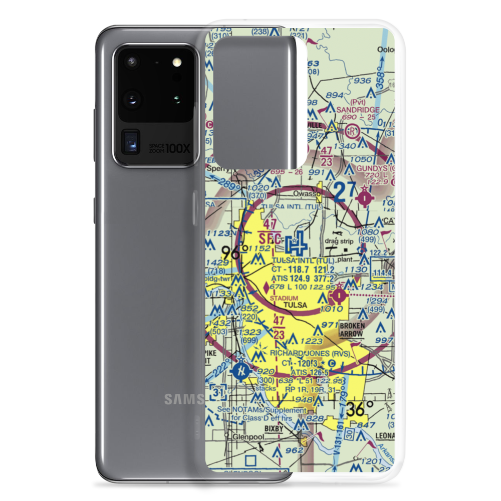 Tulsa International Airport (TUL) VFR Sectional Samsung Case Samsung Galaxy S20 Ultra model shown