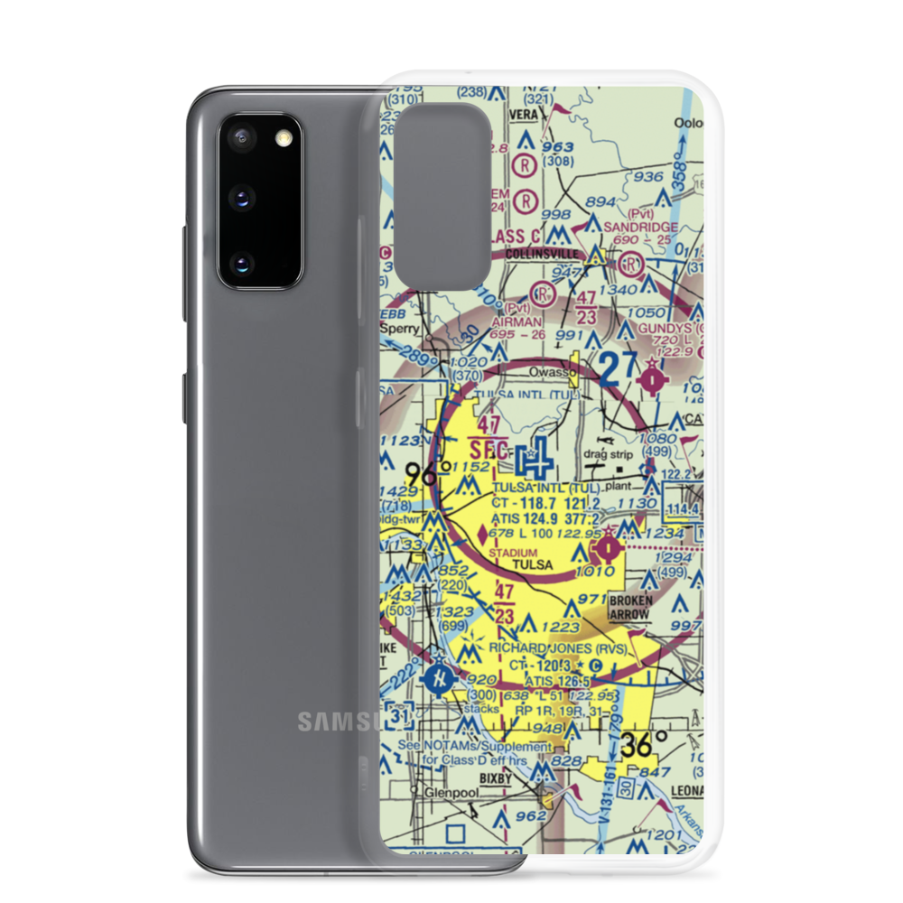 Tulsa International Airport (TUL) VFR Sectional Samsung Case Samsung Galaxy S20 model shown