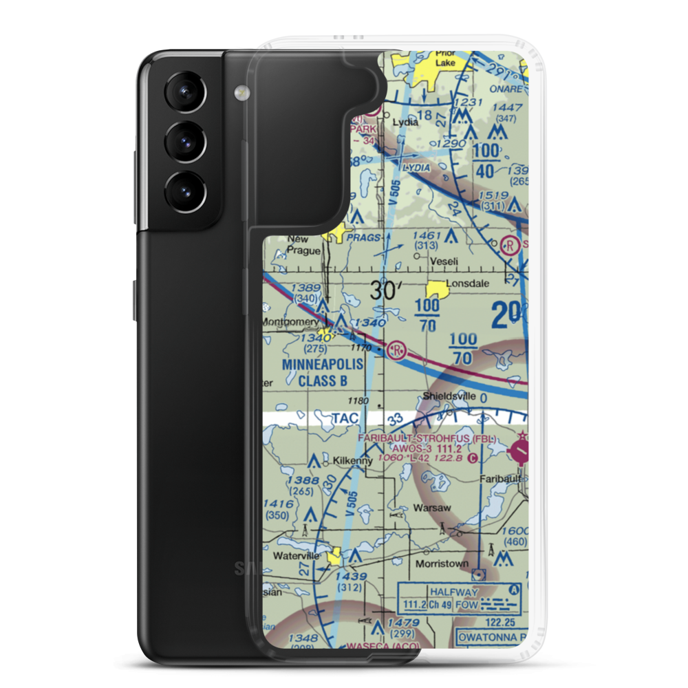 Tuma Private Airport (MN49) VFR Sectional Samsung Case Samsung Galaxy S21 Plus model shown