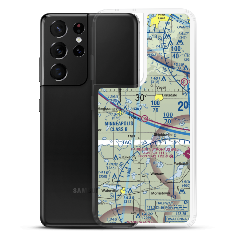 Tuma Private Airport (MN49) VFR Sectional Samsung Case Samsung Galaxy S21 Ultra model shown