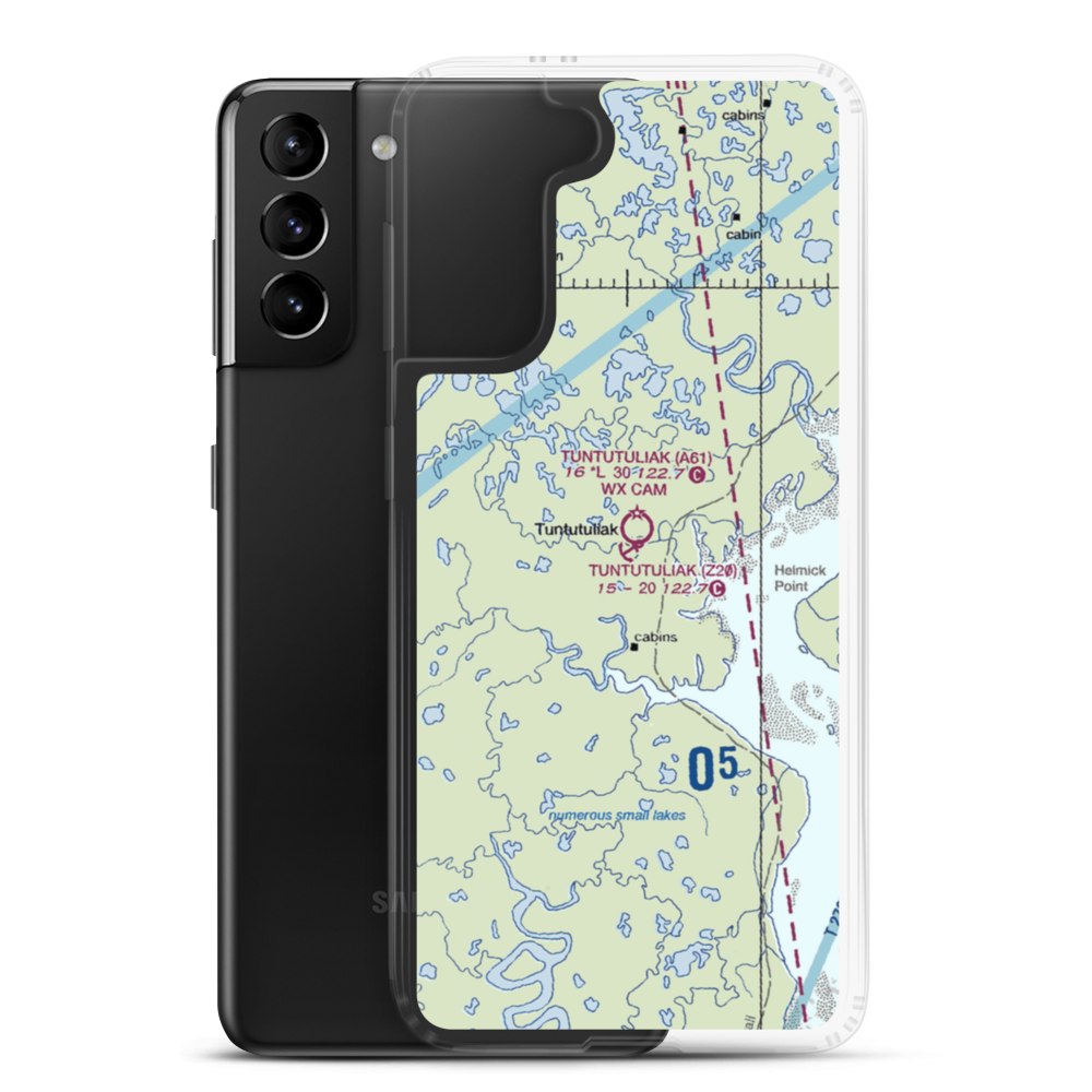 Tuntutuliak Airport (A61) VFR Sectional Samsung Case Samsung Galaxy S21 Plus model shown