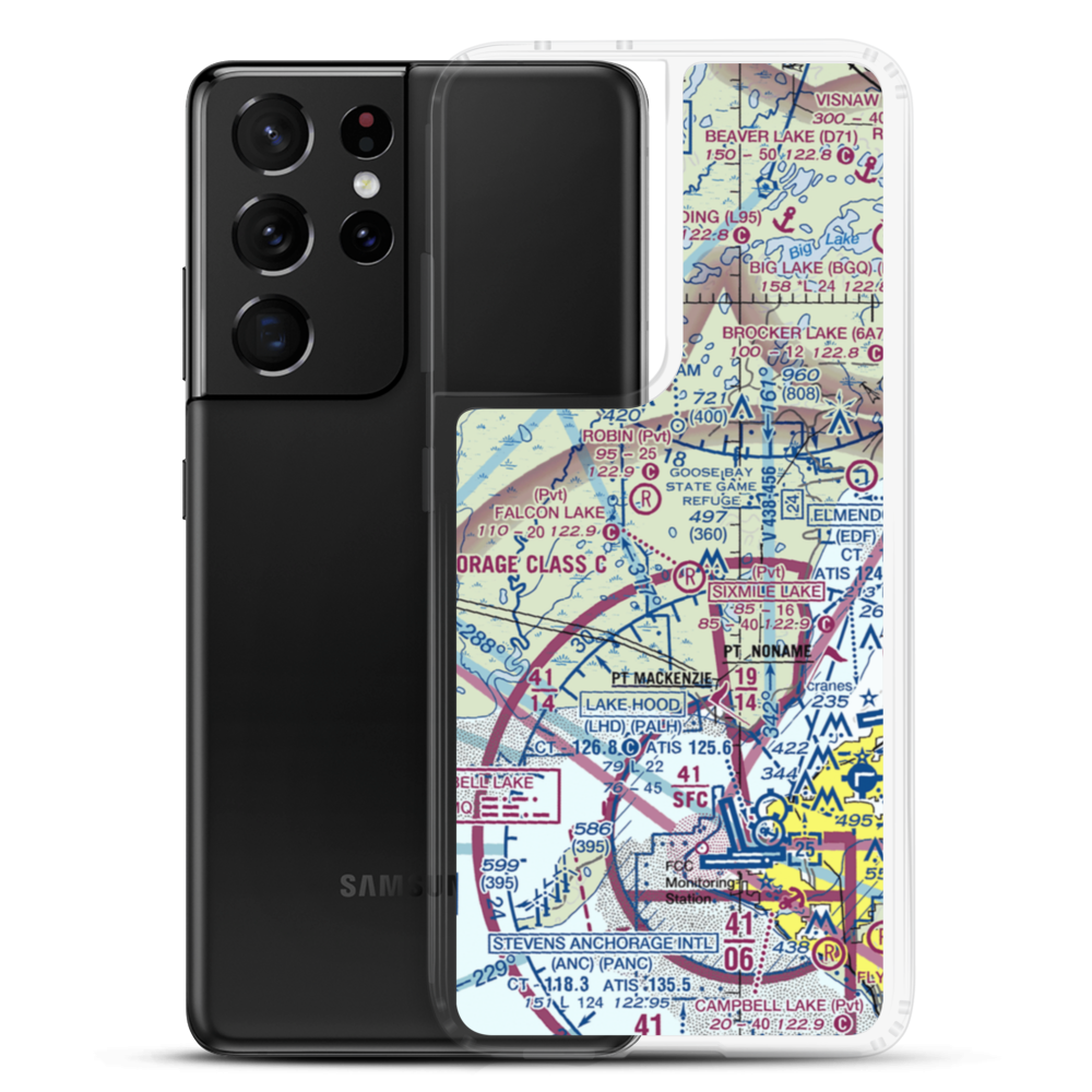 Turinsky Airstrip (AK14) VFR Sectional Samsung Case Samsung Galaxy S21 Ultra model shown