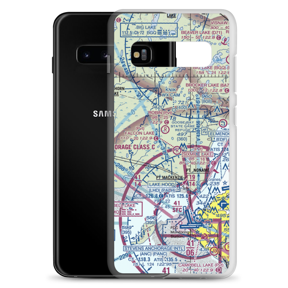 Turinsky Airstrip (AK14) VFR Sectional Samsung Case Samsung Galaxy S10+ model shown