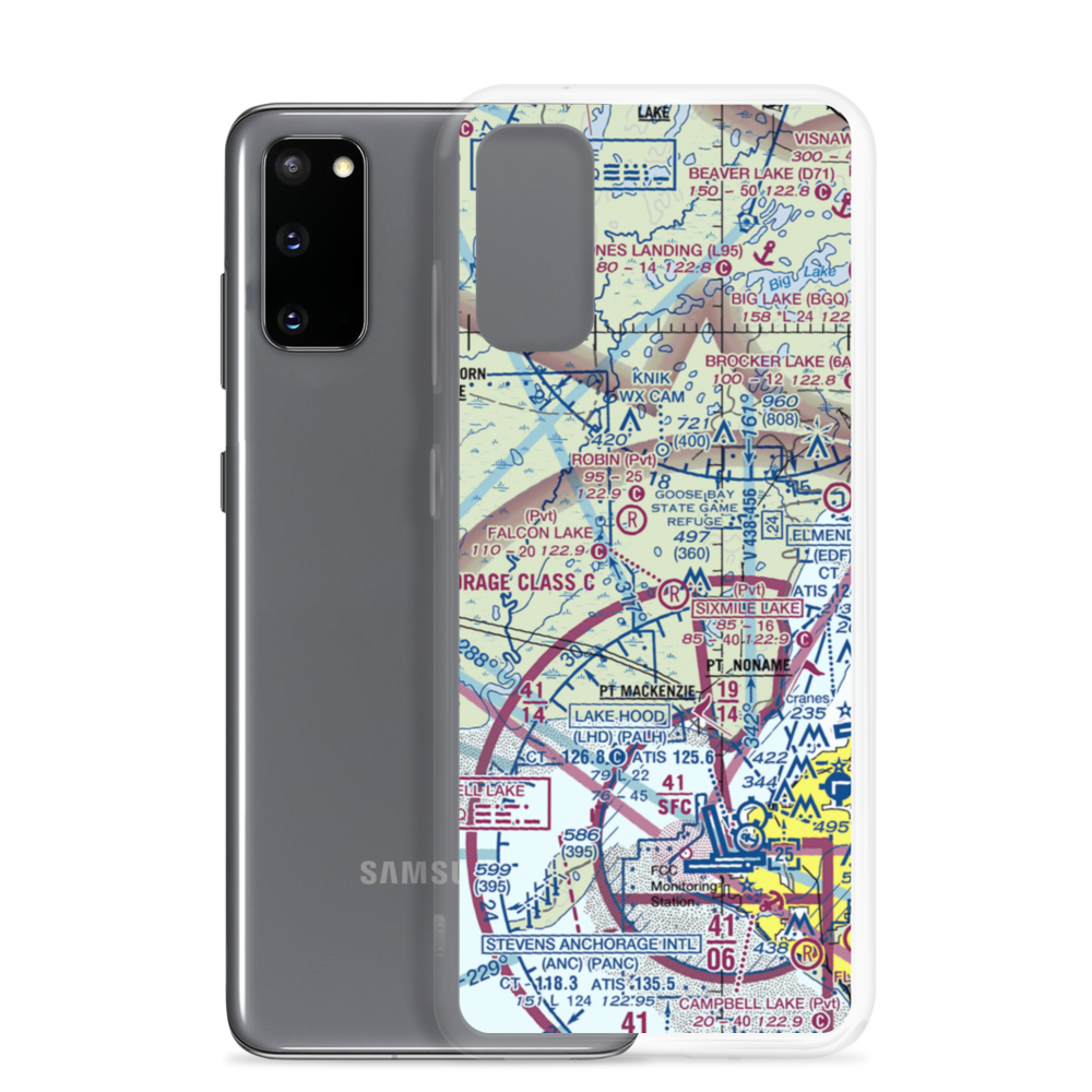 Turinsky Airstrip (AK14) VFR Sectional Samsung Case Samsung Galaxy S20 model shown