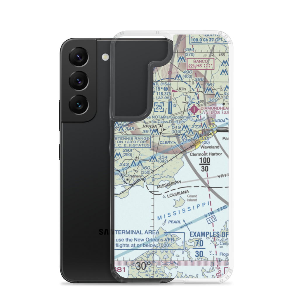 Turkey Bayou Airpark (5MS2) VFR Sectional Samsung Case Samsung Galaxy S22 model shown